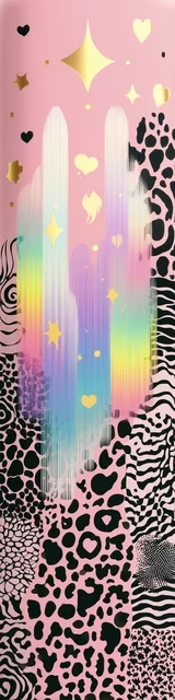 Free colorful bookmark with bold abstract pink smear design